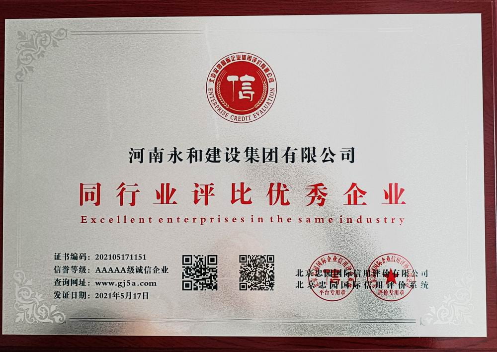 同行業(yè)評比優(yōu)秀企業(yè)